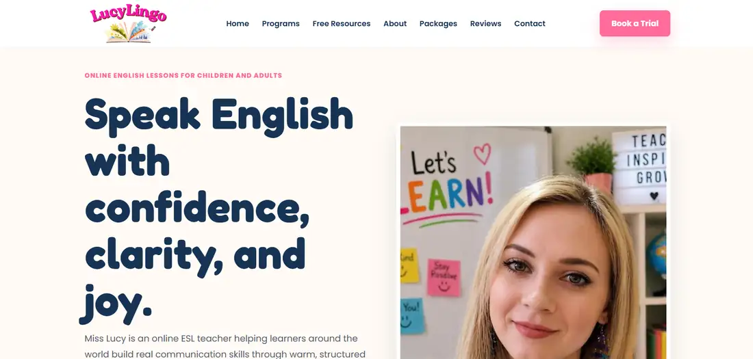 Lucy Lingo website screenshot